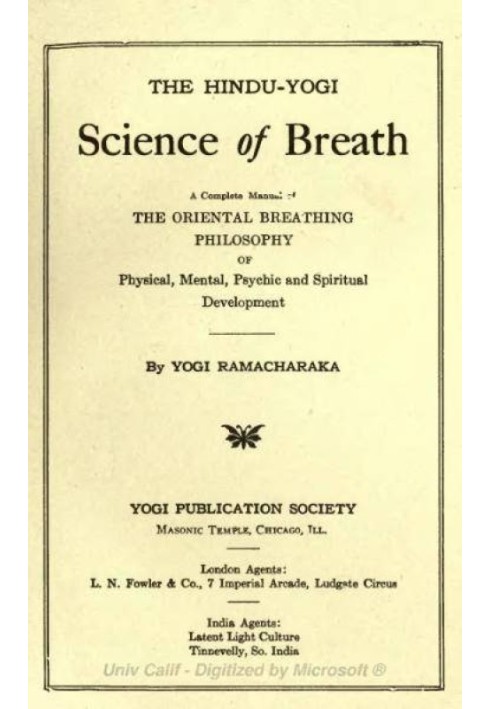 The Hindu-Yogi Science of Breath