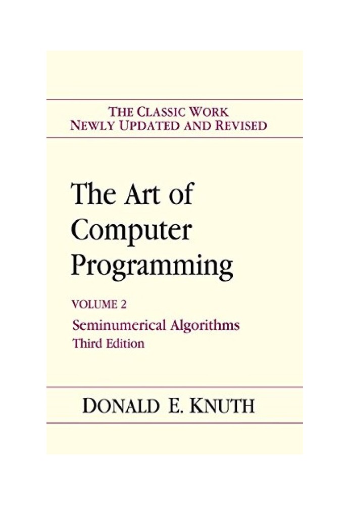 The Art of Computer Programming, Volume 2: Seminumerical Algorithms