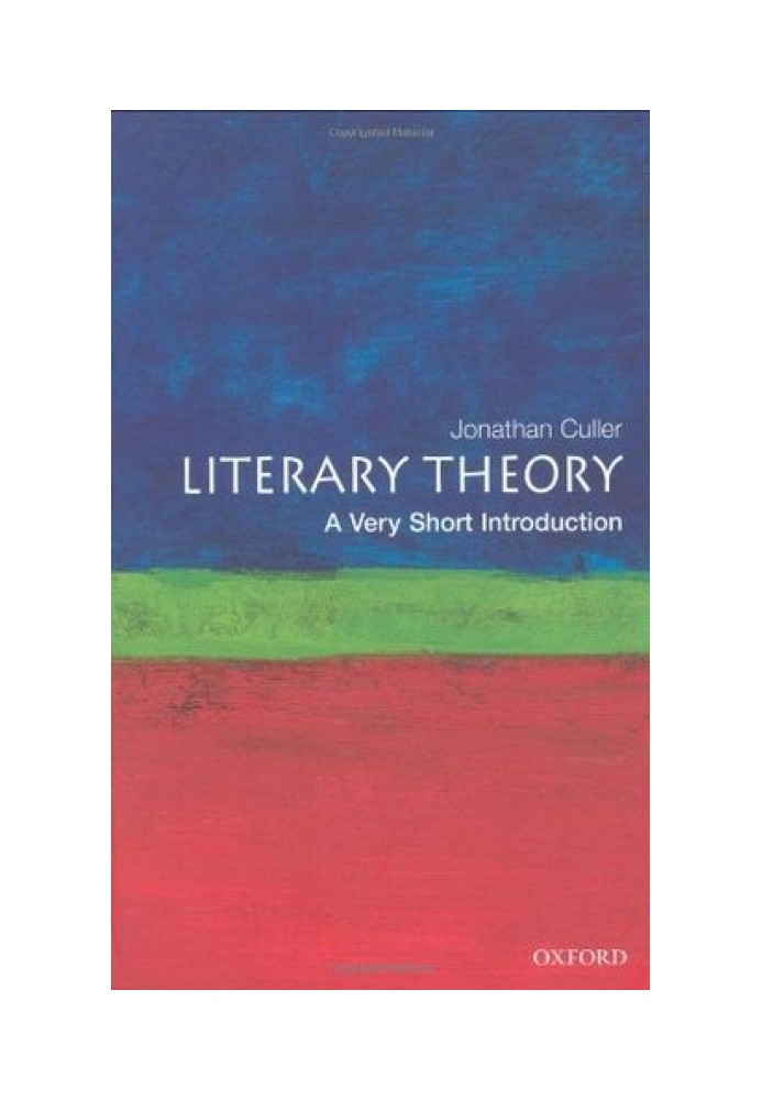 Literary Theory: A Very Short Introduction