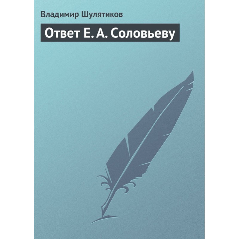 Reply to E. A. Solovyov