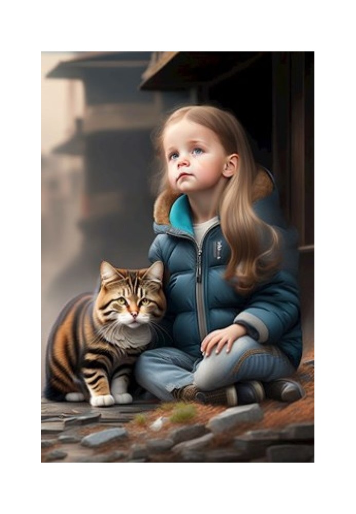 Girl and cat