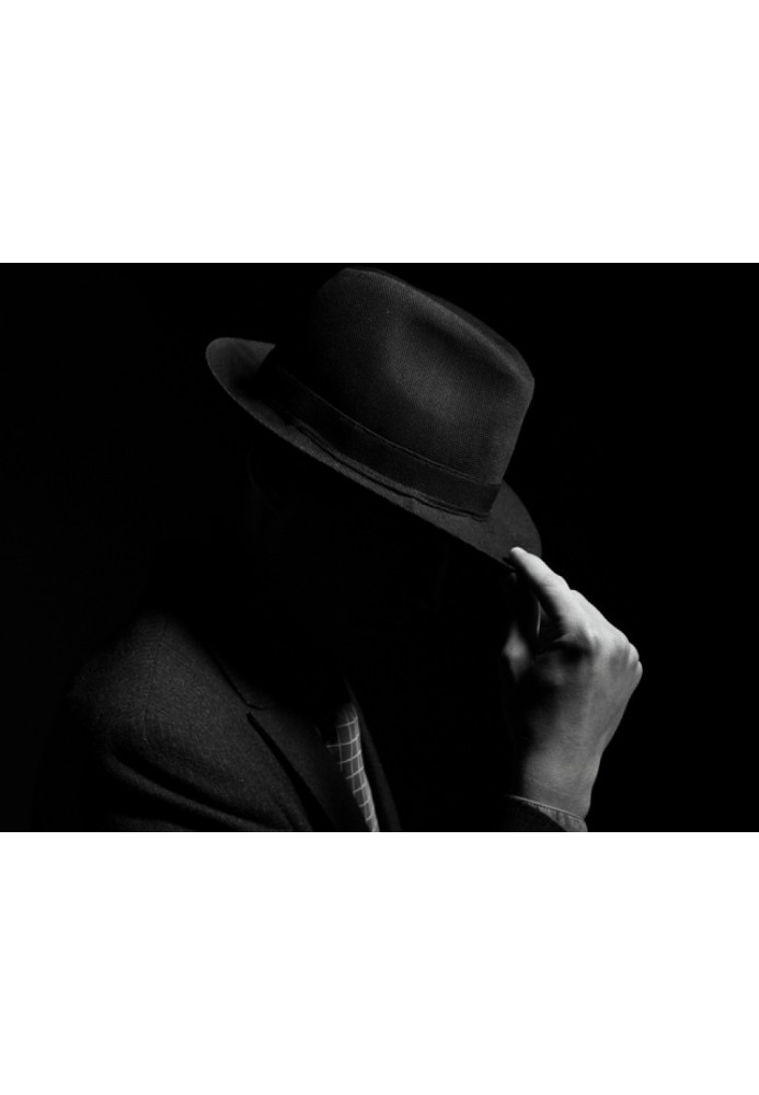 Confession of a man in a black hat