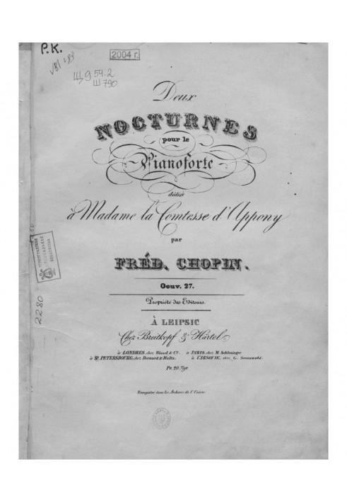 Two nocturnes for the pianoforte by Fred. Chopin