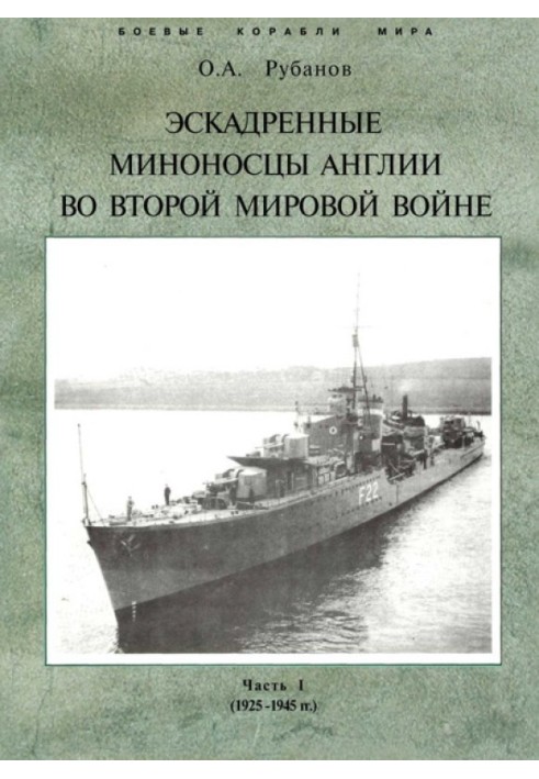 Эскадренные миноносцы Англии во второй мировой войне. Часть I (1925 -1945 гг.)