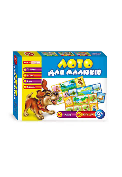 Lotto for kids. Animals, birds, fish and insects