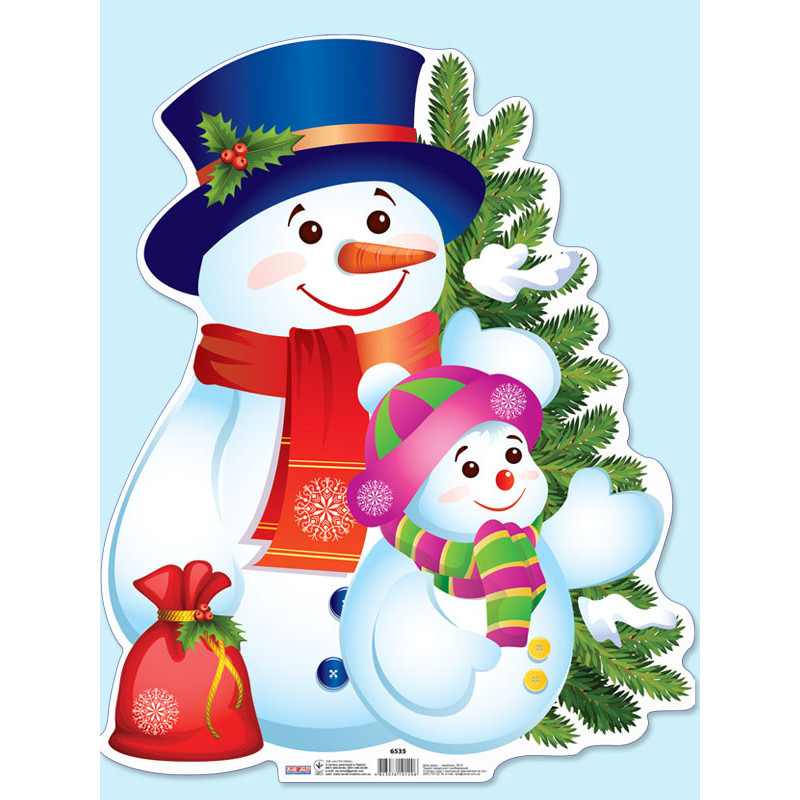 New Year's poster. Snowman