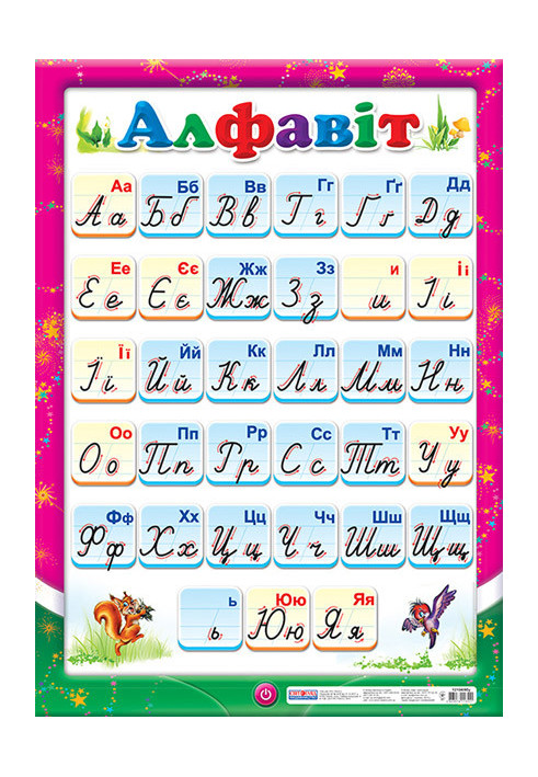 Poster. Ukrainian alphabet (registered)