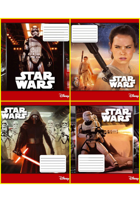 Notebook A5, staple, 24 sheets, line, offset, STAR WARS