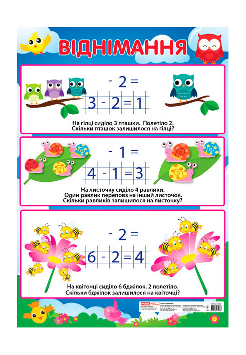 Poster. Subtraction (primary school)