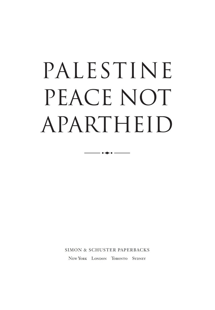 Palestine: Peace Not Apartheid