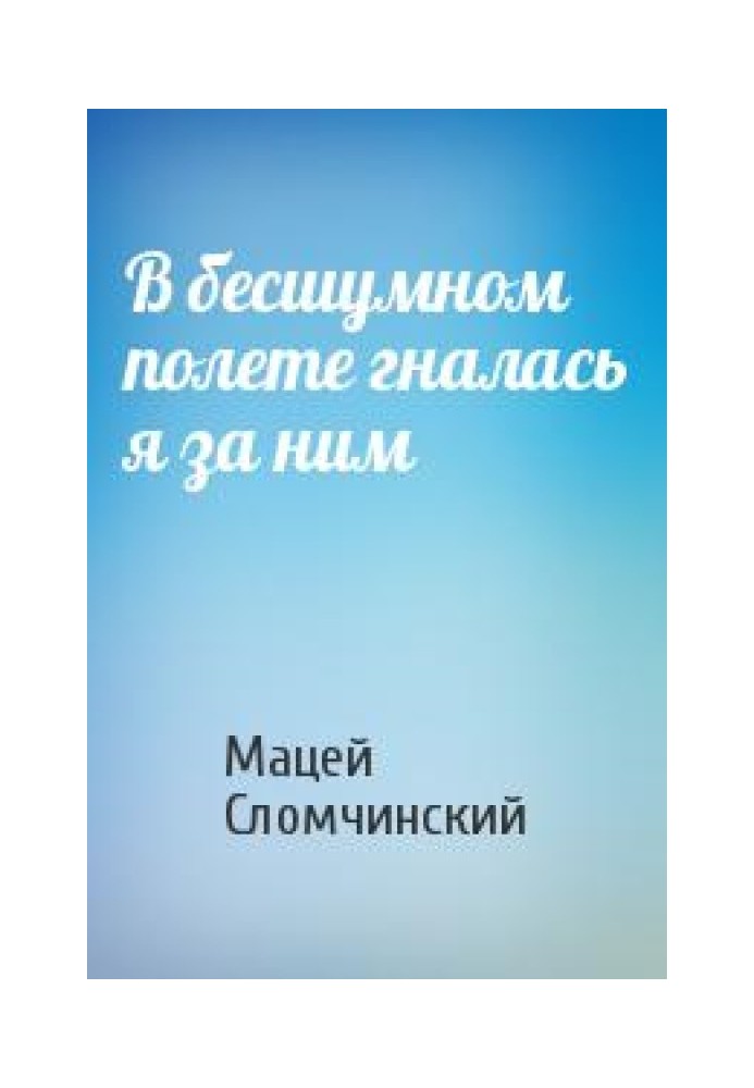 У безшумному польоті гналася я за ним