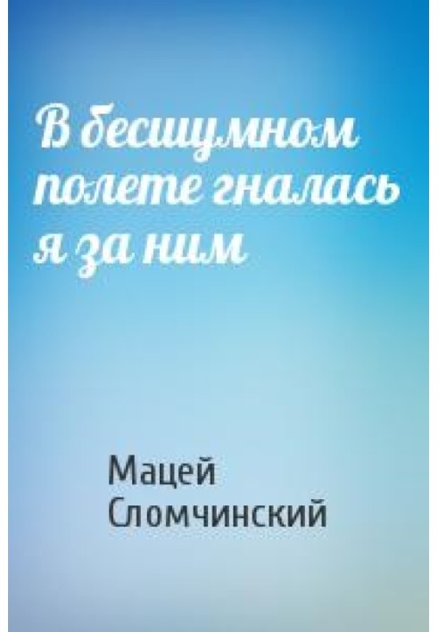 У безшумному польоті гналася я за ним