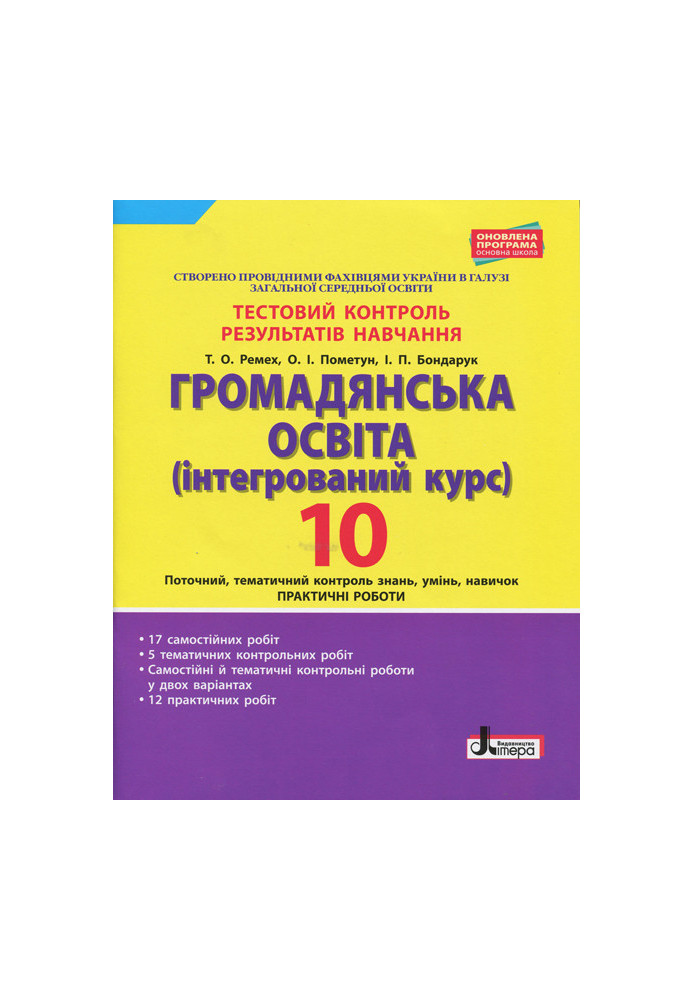 Тестовий контроль результатів навчання. Громадянська освіта 10 кл.Практичні роботи ОНОВЛЕНА