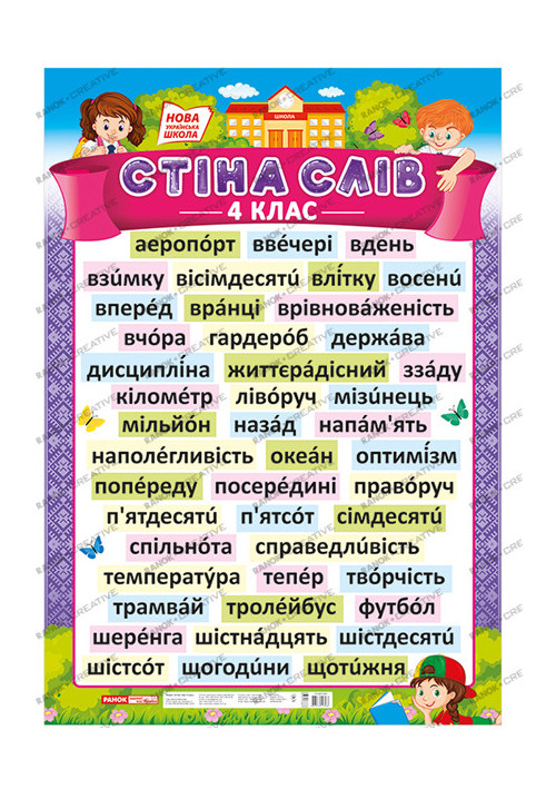 Плакат.Стіна слів.4 клас