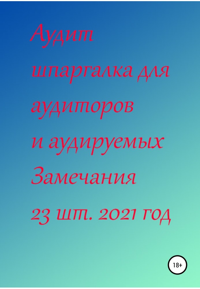 Аудит шпаргалка для аудиторов и аудируемых. Замечания 23 шт. за 2021 год