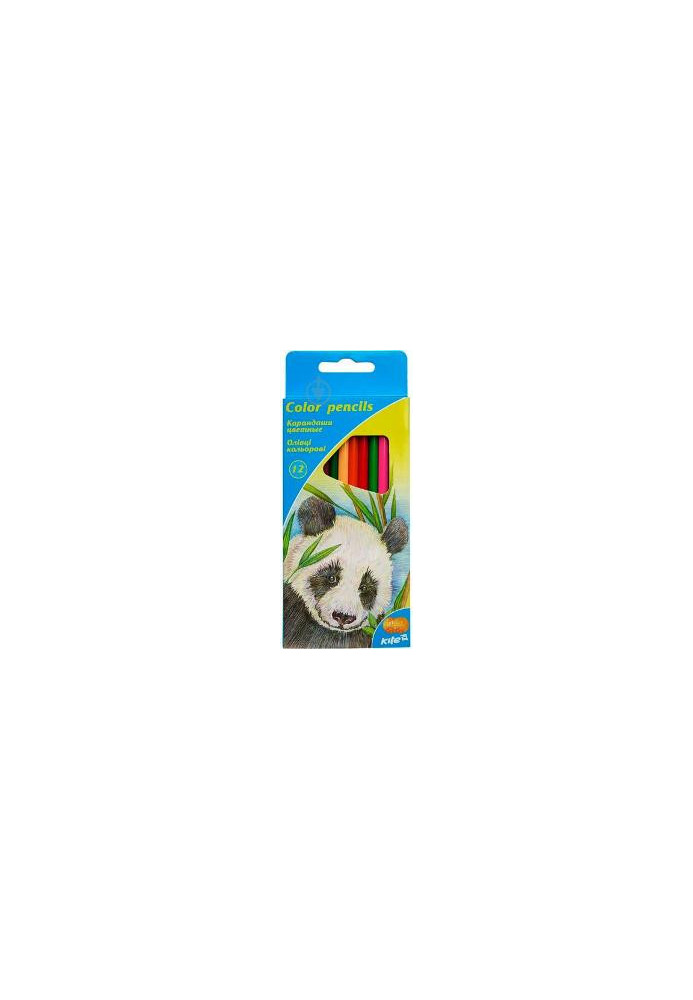 Trihedral colored pencils, 12 pieces, "Animals", Kite