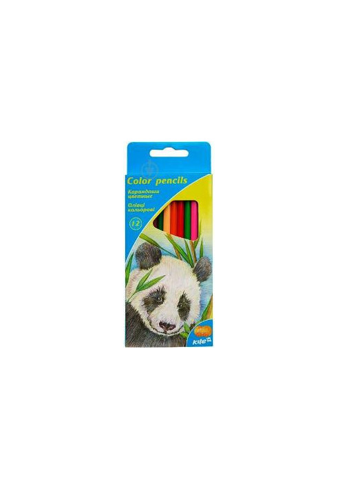 Trihedral colored pencils, 12 pieces, "Animals", Kite