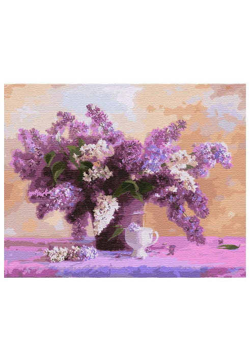 Set for painting by numbers. "Bright bouquet of lilac" - 40*50 cm