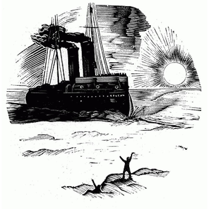 Into the polar ice behind...