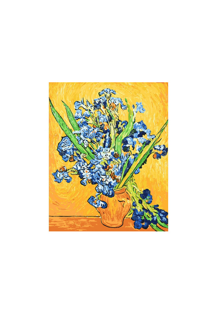 Set for painting by numbers. Bouquets of "Iris" in a vase. van Gogh" - 40x50 cm