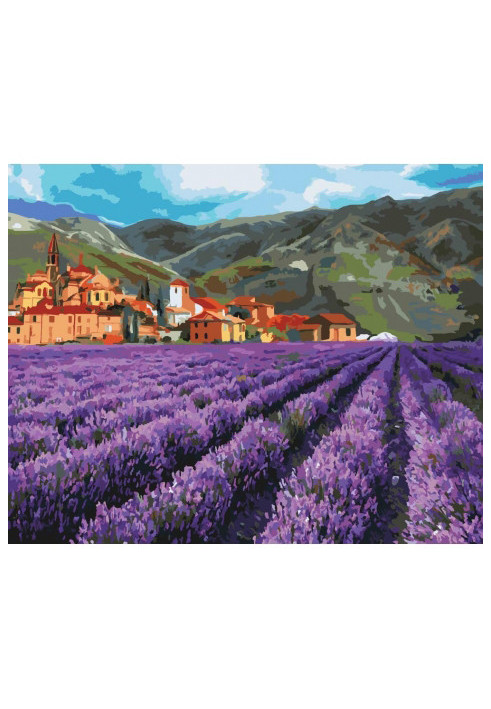 Set for painting by numbers. Rural landscape "Mountain lavender" - 40*50 cm