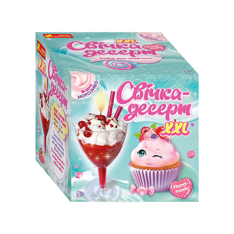 Dessert candle. Cherry dessert
