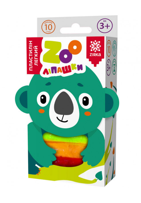 Light plasticine ZOO stickers Koala 6g/10 rounds/10 tbsp