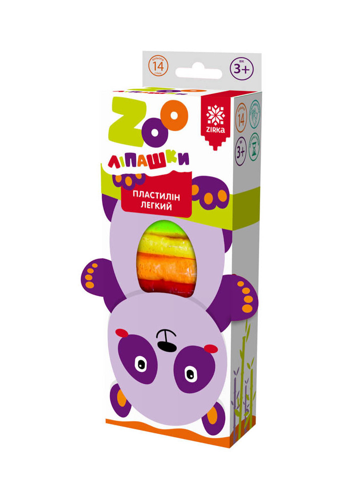 Plasticine light ZOO stickers Panda 6g/14 rounds/14 tbsp