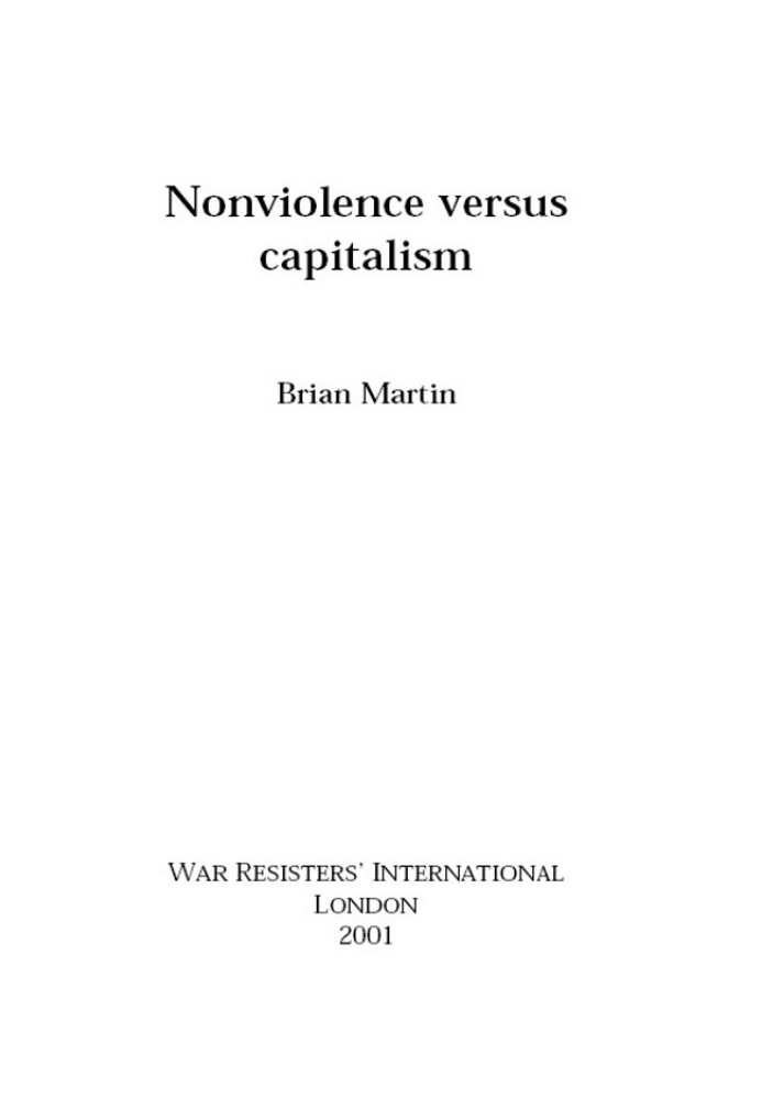 Nonviolence versus Capitalism