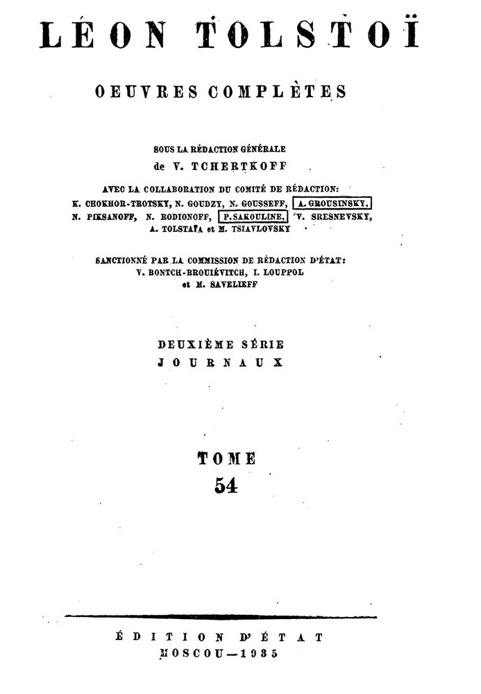 ПСС. Том 54. Щоденник, записники та окремі записи, 1900-1903 гг.