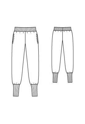 Pattern Knitted trousers with high cuffs (Burda 11/2012, pattern number 135) (Burda 11/2012, № викрійки 135)