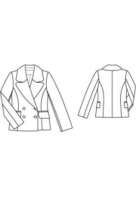 Pattern Double-breasted velvet blazer (Burda 10/2011, pattern number 105) (Burda 10/2011, № викрійки 105)