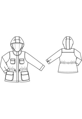 Pattern of a fitted parka with a hood (Burda 10/2012, pattern number 153) (Burda 10/2012, № викрійки 153)