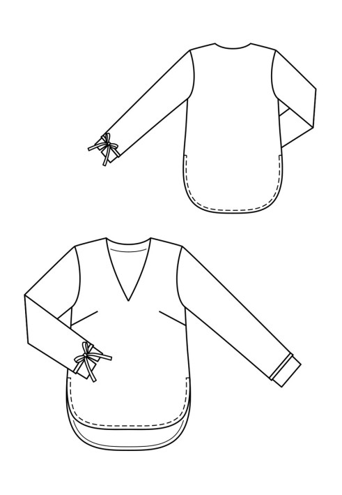 Выкройка Блуза-туника прямого кроя с удлиненной спинкой (Burda 8/2020, № выкройки 109 A) (Burda 8/2020, № викрійки 109 A)