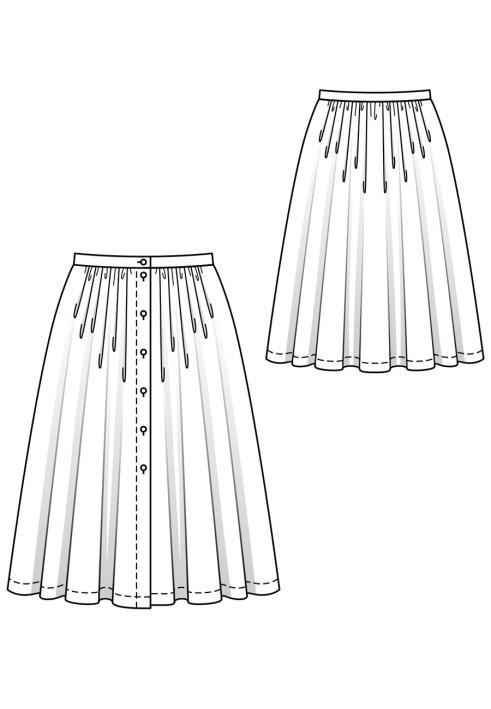 Pattern Maxi skirt with button fastening (Burda 4/2020, pattern no. 124) (Burda 4/2020, № викрійки 124)