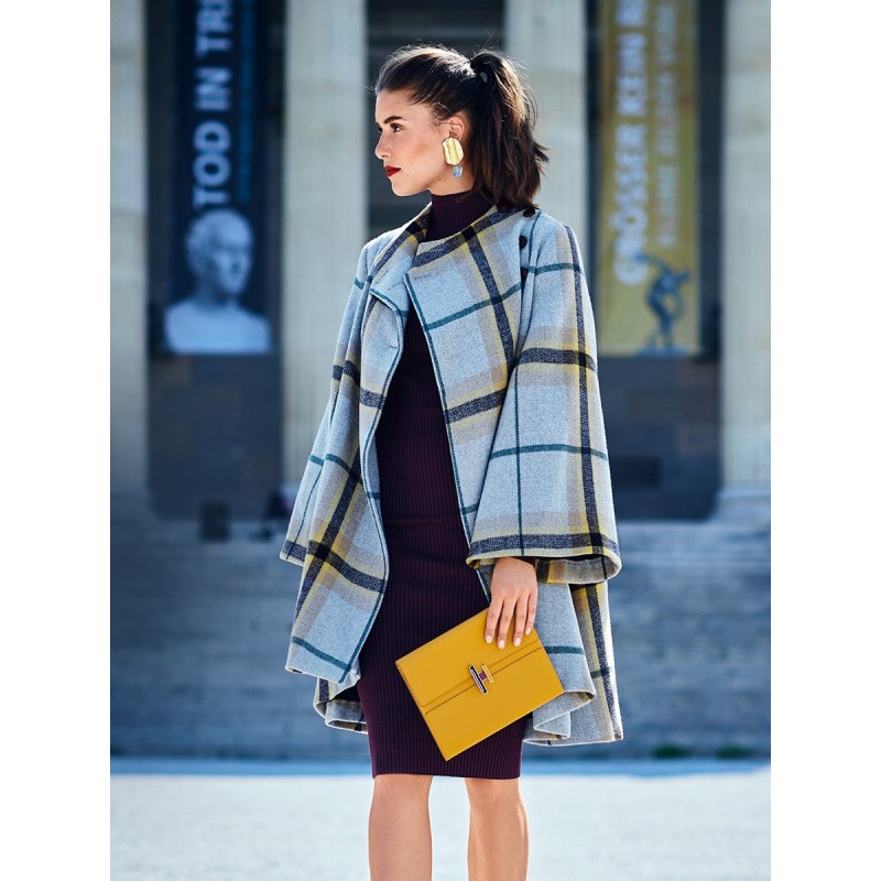 Pattern Wide-cut coat with...