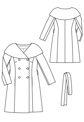 Pattern Double-breasted coat with a large cape collar (Burda 11/2018, pattern number 120)