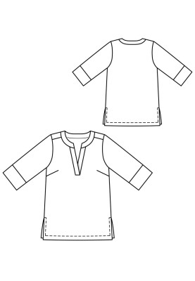 Pattern Tunic with V-neck and 3/4 sleeves (Burda 6/2020, pattern number 111)