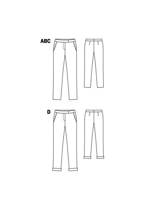 Pattern Pants of a narrowed silhouette (Burda 11/2012, pattern number 107 A)