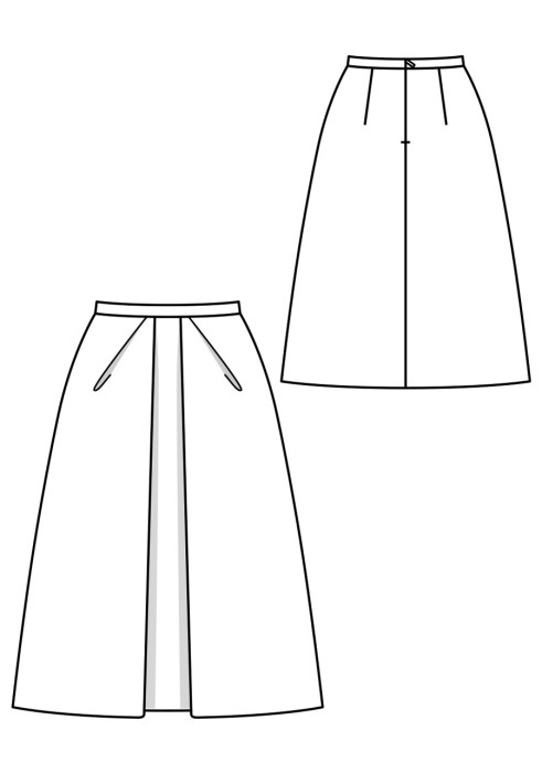 Pattern Skirt of flared silhouette with pleats (Burda 10/2018, pattern number 106 A)