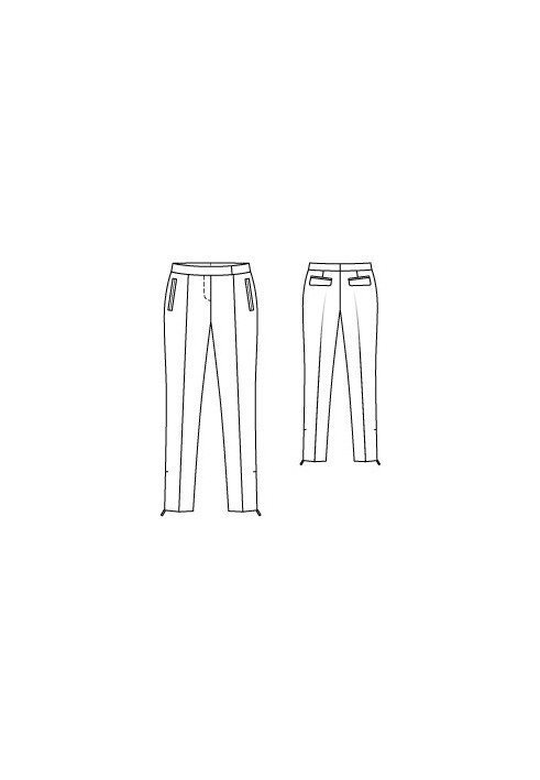 Pattern Pants of a narrowed silhouette with arrow pleats (Burda 11/2010, pattern number 122)