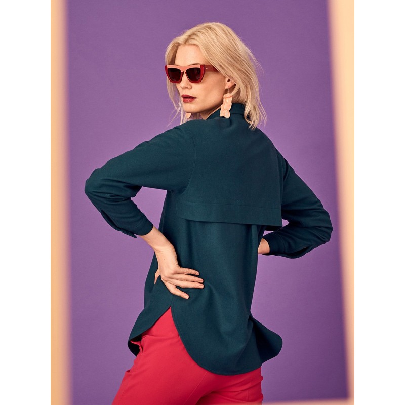 Pattern Shirt-cut blouse...