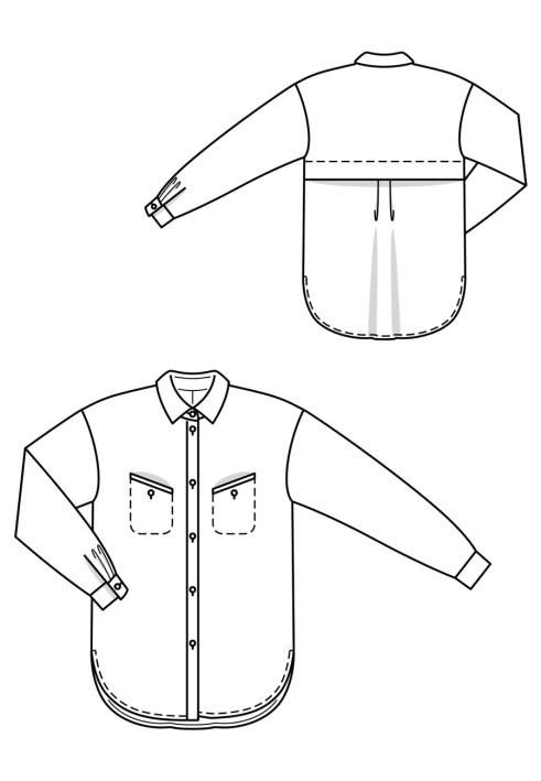 Выкройка Блузка рубашечного кроя с отлетной кокеткой (Burda 10/2019, № выкройки 104 A)