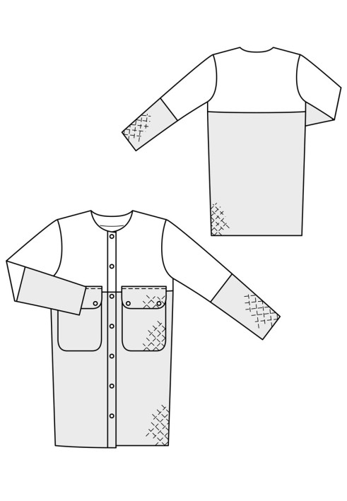 Pattern Coat of straight cut without collar (Burda 11/2017, pattern number 113)