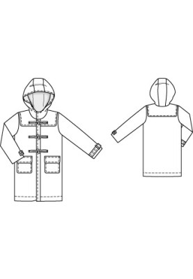 Викрійка Дафлкот шерстяний з капюшоном (Burda 10/2011, № викрійки 140)