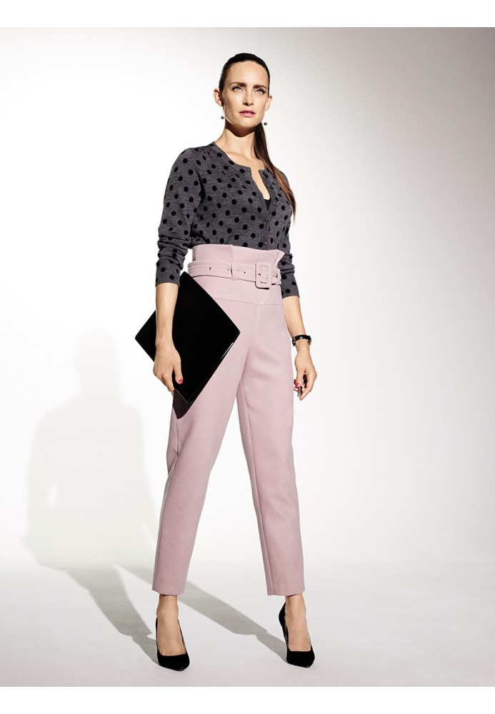 Pattern Pants of a narrowed cut with a belt above the waist (Burda 11/2017, pattern number 120)