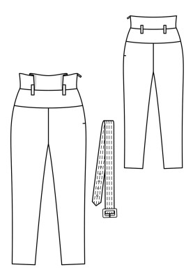 Pattern Pants of a narrowed cut with a belt above the waist (Burda 11/2017, pattern number 120)