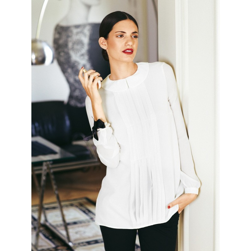 Pattern Chiffon blouse with...