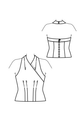 Pattern Top of a fitted silhouette with open shoulders (Burda 4/2020, pattern number 105 A)