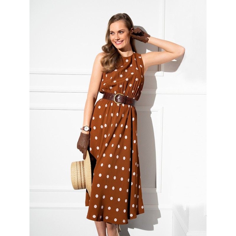 Pattern Dress with polka...